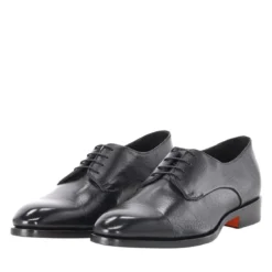 Santoni Schnürschuhe aus Leder schwarz Schnürschuhe