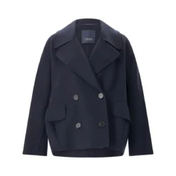 S Max Mara Cabanjacke Adele aus Schurwolle blau Wollmantel