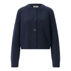 Sminfinity Strickjacke aus Kaschmir & Baumwolle blau Strickjacke