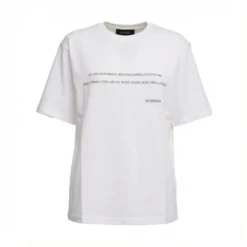Sportmax Crewneck T-Shirt With Chest Print White T-Shirt