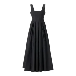 Sportmax Maxikleid Giro aus Baumwolle schwarz Maxikleid