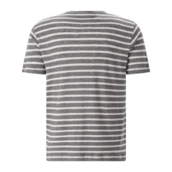 Stefan Brandt Gestreiftes T-Shirt Enno aus Leinen grau T-Shirt