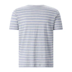 Stefan Brandt Gestreiftes T-Shirt Enno aus Leinen grau T-Shirt