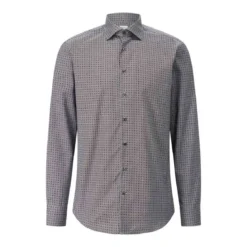STENSTRÖMS Regular-Fit Twillhemd mit Muster Rot Hemd