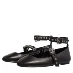 Steve Madden Macbeth Black Leather Ballerinas