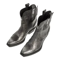Steve Madden Waynoa Silver Leather Cowboy-Stiefel