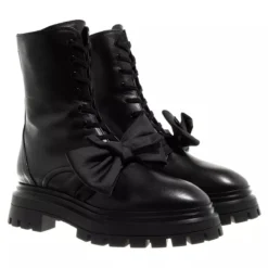 Stuart Weitzman Bedford Loveknot Bootie Black Schnürstiefel
