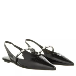 Stuart Weitzman Emlia Pearlita Slingback Flat Black Ballerinas