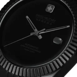Swiss Military Hanowa Automatikuhr DARK NIGHT- Anzeige: 3 Zeiger- Qua schwarz Quarzuhr