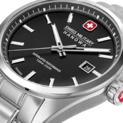 Swiss Military Hanowa Quarzuhr PIONEER- Anzeige: 3 Zeiger- Qualität:silber Quarzuhr