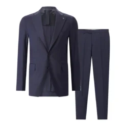 Tagliatore Zweiteiliger Anzug aus Wollmix blau Hosenanzug