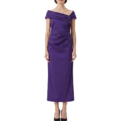 Talbot Runhof Drapiertes Abendkleid lila Maxikleid