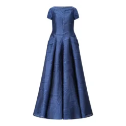 Talbot Runhof Langes Abendkleid blau Abendkleid