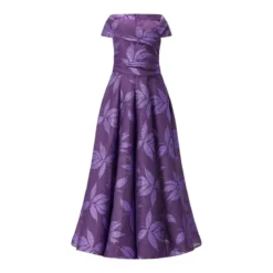 Talbot Runhof Schulterfreies Abendkleid lila Maxikleid