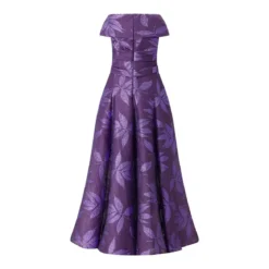Talbot Runhof Schulterfreies Abendkleid lila Maxikleid