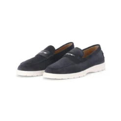 Tod's Loafers aus Veloursleder blau Schnürschuhe