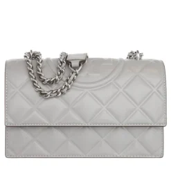 Tory Burch Fleming Small Convertible Shoulder Bag Gray Schultertasche