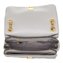Tory Burch Fleming Soft Small Convertible Shoulder Bag Bay Gray Crossbody Bag