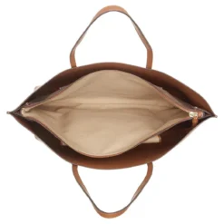 Tory Burch Structured Brown Leather Tote With Refined Details Brown Shopper
