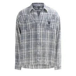 True Religion - Flanellhemd- Lässiger Schnitt- Knopfleiste- G blau Hemd
