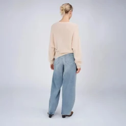 True Religion - Gerader Schnitt- Rippbündchen an den Ärmeln- Ü beige
