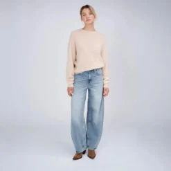 True Religion - Gerader Schnitt- Rippbündchen an den Ärmeln- Ü beige