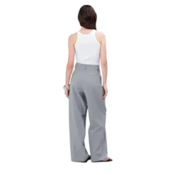 True Religion - Gerades Bein- Buntfalte- Bügelfalte- Unifarbe grau Hose