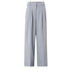 True Religion - Gerades Bein- Buntfalte- Bügelfalte- Unifarbe grau Hose
