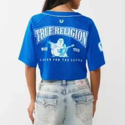 True Religion - Hemd/Bluse im Baseball-Stil- Lockere Passform- blau Bluse
