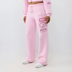 True Religion - Jogginghose- Gerades Bein- Mittlere Bundhöhe- rosa Jogginghose
