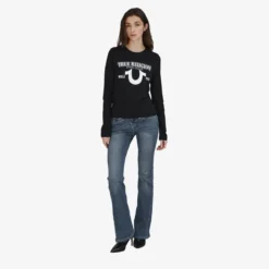 True Religion Longsleeve schwarz Bluse