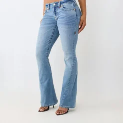 True Religion - Low Rise- Farbige Ziernähte- Super T-Stitching blau Jeans
