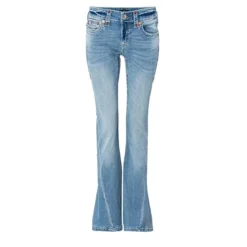 True Religion - Low Rise- Farbige Ziernähte- Super T-Stitching blau Jeans