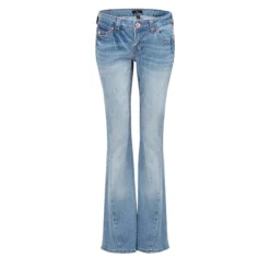 True Religion - Low Rise Jeans- Modell: JOEY- Drehbein- Gedre blau Jeans