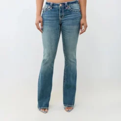 True Religion - Mid Rise- Bootcut-Jeans- Schmale Passform an H blau Bootcut-Jeans