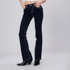 True Religion - Modell: Becca- Mid Rise- Dunkel gewaschene Jea blau Jeans