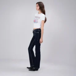 True Religion - Modell: Becca- Mid Rise- Dunkel gewaschene Jea blau Jeans