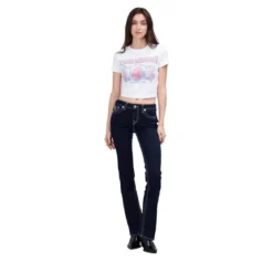 True Religion - Shirt- Figurbetonte Silhouette- Verkürzte Form weiss T-Shirt