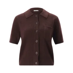 True Religion Strickjacke aus Wolle & Kaschmir braun Poloshirt