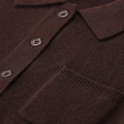 True Religion Strickjacke aus Wolle & Kaschmir braun Poloshirt