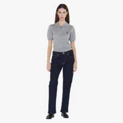 True Religion Strick-Poloshirt AMARA grau Poloshirt
