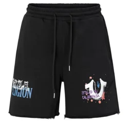 True Religion - Terry Short- Lockerer Schnitt- Lässiges Trageg schwarz Shorts