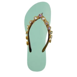 UZURII Zehentrenner Black Crocodile Switch High Heel mintgrün Flip Flops