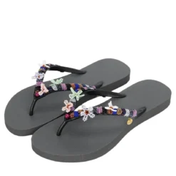 UZURII Zehentrenner Las Dalias Blue silber Flip Flops