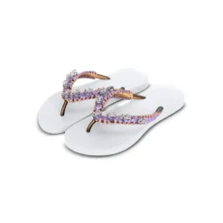 UZURII Zehentrenner Macrame Poodle Doodle weiss Flip Flops