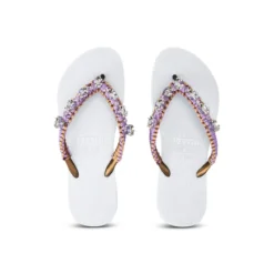 UZURII Zehentrenner Macrame Poodle Doodle weiss Flip Flops