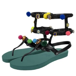 UZURII Zehentrenner Mondriaan Colorful Black natur Flip Flops