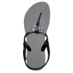 UZURII Zehentrenner Selena Butterfly Chrystal silber Flip Flops