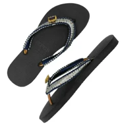 UZURII Zehentrenner Silver Macrame Switch schwarz Flip Flops