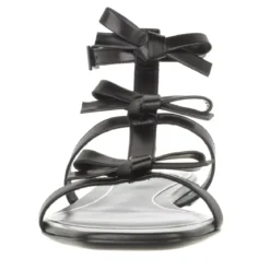 Valentino Garavani French Bow Flat Sandals Black Sandalen